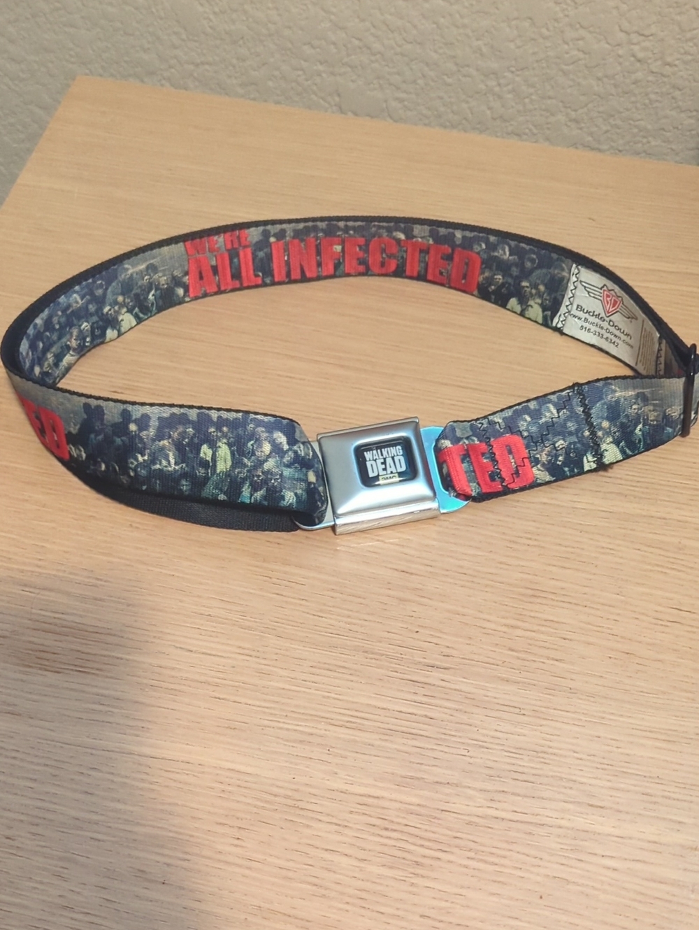 Buckle-Down The Walking Dead 'All Infected' Seatbelt-Style Belt - Black/Red/Blue